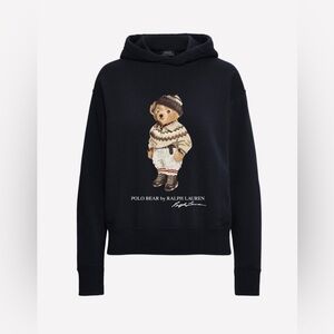 NWT! Ralph Lauren Black Polo Bear Women’s Hoodie